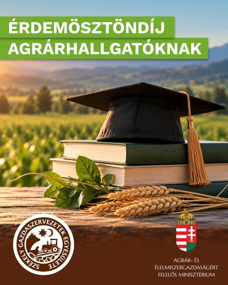  ÉRDEMÖSZTÖNDÍJ  - Pályázati felhívás az agrárium iránt elkötelezett egyetemi hallgatók számára